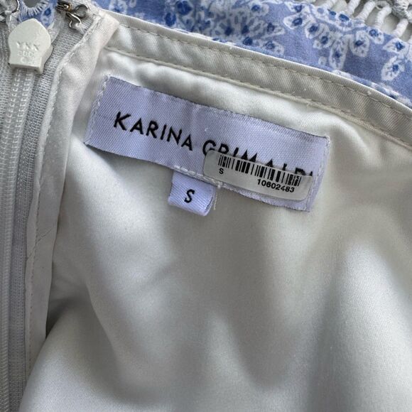 Karina Grimaldi Women's Irma Eyelet Midi Dress in Blue Size Small - Picture 9 of 10